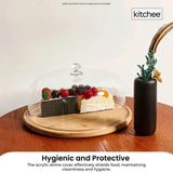 Kitchee 30cm Bamboo Cake Stand Dome Acrylic Cover - Dessert Display Plate V238-SUPDZ-41002621763664
