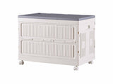 Artiss Foldable Storage Cabinet Stackable Box Flip-Top Rolling Organiser White SC-BOX-1D-6040-GR