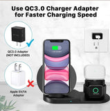 N30 3 in 1 Wireless Charger Qi Fast Charger Stand for iPhone/Samsung/Airpods/Apple Watch-Black V201-W11325558