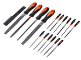 17 Pcs File Tool Set with Carry Case Half Round Triangle Round Flat and Needle Files Brush Carbon V1294-YM0901-3114250023211