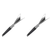 Kitchen Accessory Fruit Carving Tool Stainless Portable Cutter Plated Silver 2Pcs V1369-AZ3-W-20107