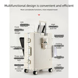 20 Inch Front Opening Carry On Luggage, Aluminium Frame Hard Shell Suitcase with Spinner Wheels, TSA V1265-YY-274