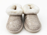 Womens Australian Sheepskin Wool Fur Mini UGG Ankle Boots in Gold Sand - 7 V563-D2390-SAND-7
