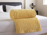 Yellow 180*200cm Thickened Double-Sided Plush Waffle Weave Throw Blanket - Anti-Static Taffeta V888-ELOSUNG50792