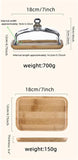 Mini Cake Stand with Glass Dome - Wooden Serving Board for Cupcakes Cheese - Butter Dome as Kitchen V1258-DP02-BOL-551