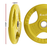 Everfit Weight Plates Standard 20kgx2 Dumbbell Barbell Plate Weight Lifting Home Gym Yellow FIT-K-DB-PL-SET-40KG