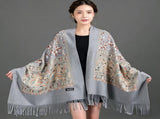 European-American Style Auspicious Embroidered Shawl Scarf, High-End Autumn & Winter Warm V1232-FXRPJ005