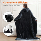 Wearable Heated Blanket Portable with Sleeves & Foot Pocket - Electric Snuggle Throw Blanket, 8 Heat V1107-742-17363