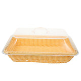 Woven Maize-Yellow Fruit Basket with Lid for Kitchen Storage, and Stylish 1 Piece V1369-AZ3-W-24765