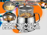 1.5L Stainless Steel Oil Filter Pot, Bacon Grease Container with Strainer for Kitchen V1263-JX-7735