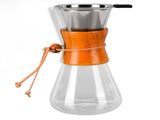 550ml Pour Over Dripper Bamboo Classic Heat Resistant Glass Maker for Home Office V1294-YM0523-3118210299111