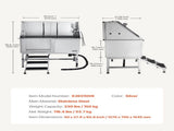 Stainless Steel Dog Washing Station, 127 cm Pet Grooming Tub w/ Stairs, PE Water Filter Board, V952-BXGCWYG50CSLNZPKYV0