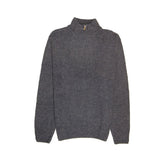 100% SHETLAND RAGG WOOL Half Zip Up Knit JUMPER Pullover Mens Sweater Knitted - Denim Blue V563-SW-HZ-DNMBLU45-M