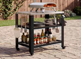 Levede Outdoor Kitchen Cart Mobile BBQ Grill Trolley Stainless Steel Prep Table ST1018-BK-AU