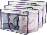 Clear Vinyl Zippered Storage Bags 40L Sturdy Storage Bags for Sweaters, Blankets, V1258-DP02-WO-210