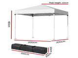 Instahut Gazebo 2x2m Outdoor Patio Garden Marquee Shade White GAZEBO-T-2X2-F-EC-WH