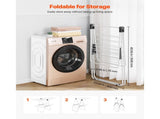 2-Tier Foldable Clothes Drying Rack with Sock Clips & 31 Drying Rods White V952-LDSLYJAX6014YHE3H001V0