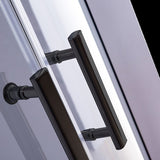 90 x 90cm Rounded Sliding 6mm Curved Shower Screen with Base in Black V63-830061