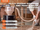 Cyclone Dust Separator, 4" Retrofit Cyclone Separator for Dust Collectors, ABS Dust Deputy With 2" V952-BDTXFCCQTJZXTEJX5V0