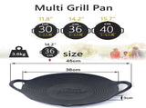 Cast Iron 36cm Korean Japanese BBQ Barbecue Grill Pan Plate Round Griddle Plate Indoor outdoor V324-JPBBQPAN36CM