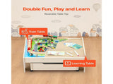 Train Table 100 PCS Wooden Kids Activity Table with Rolling Storage Drawer V952-CGKHCZ312513ALK2I001V0