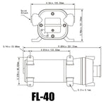 12V Water Pump FL-40 High Pressure 17/10LPM For Caravan Boat Camp Washdown V201-PUMPFL0040AU