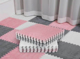 72 Pieces Plush Foam Floor Mat Square Interlocking Carpet Tiles with Border 12 x 0.4 in Fluffy Play V1259-DP01-A-1171