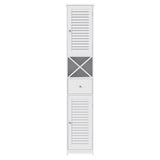 Artiss Bathroom Storage Cabinet 170cm Tall Slim Organiser Toilet Corner Adjustable Shelf Louver Door FURNI-S-BATH-X170-WH