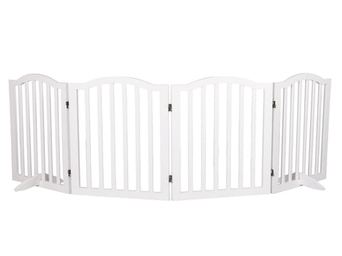 PaWz Wooden Pet Gate Dog Fence Safety White PT1144-4-WH_NZ