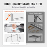 VEVOR Stainless Steel Lab Cart with Single Tray & 2 Silent Wheels for Lab Clinic V952-SYSTCECKFSS2HAV26V0