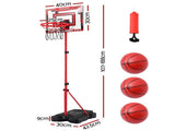 Everfit 2 in 1 Kids Basketball Hoop Adjustable Stand Over Door Scoreboard Red BAS-HOOP-ELEC-2IN1-RD