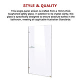 900 x 2000mm Frameless 10mm Safety Glass Shower Screen V63-828901