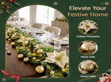 Jingle Jollys 2.7M Christmas Garland 8 Mode LEDs Timing 200 Tips Flowers Balls XM-C-GAR-FLW-9FT-GD-LED