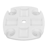 Beach Umbrella Table Tray White Round Umbrella Tray with 4 Cup Holder for Snack Drink V1294-YM0716-3111220184211