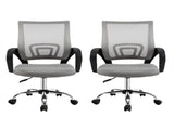 Artiss 2x Mesh Office Chair Mid Back Grey OCHAIR-G-2004-GYX2