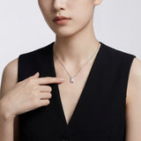 Elegant Moissanite Pendant Necklace with Square Cut Gemstone, Hypoallergenic 925 Silver Plated V1341-ZY-4TL7TS9F-MOISSANITE-PREMIUMS925