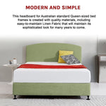 Linen Fabric Queen Bed Curved Headboard Bedhead - Olive Green V63-839811