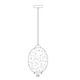 Moravian Glass Oval Pendant Light - Copper V558-LL002PL026CP