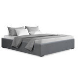 Artiss Bed Frame Double Size Gas Lift Base Grey TOKI BFRAME-E-TOKI-D-GY-AB