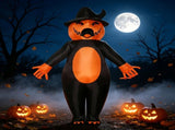 Halloween Inflatable Pumpkin Costume, Black & Orange Color-Blocking with Witch Hat, Battery/USB Dual V1232-CQNGF-001