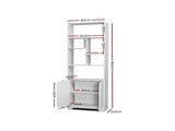 Artiss Bookshelf with Cabinet - GINA White FURNI-E-MORE-03-WH-AB