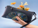 Women's Embossed Peacock Leather Wristlet Clutch - Elegant and Artistic Handbag 23*12*2cm V888-ELOSUNG10856
