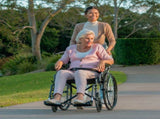 Equipmed 24 Inch Folding Bariatric Wheelchair, XL Wide Design, 136kg Capacity, Park Brakes, V219-HELWLCEQS24A