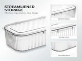 3 Pack Plastic Pen Storage Box, Clear Pencil Case Organizer with Lids for Desk Drawer, 9.8" x 3.9" x V1192-AZ-W-18424
