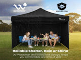 RED TRACK 3x3m Premium Pop Up Gazebo Marquee, Patented Steel Cable Canopy Support System, Wheeled V219-OTDGZWRT33KB