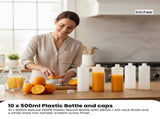 Kitchee 10x 500ml Natural HDPE Round Bottle 28/410 Caps - Empty Plastic Food Storage V238-SUPDZ-30342772785232