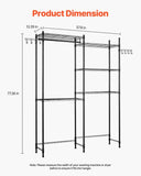 VEVOR Over Washer and Dryer Storage Shelf Two Row 5 Tiers Washer Rack Black V952-LDXYJZJTJKBD41L6S001V0