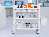 3 Tiers Lab Carts, Lab Utility Cart with 3 Trays & 4 Silent Wheels, Mobile Medical Cart with PP V952-SYSTCECKFBS4PGK0XV0