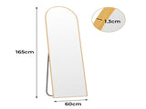 Yezi 165X60CM Full Length Mirror Wall Mounted Mirror Gold DECO1036-165-GD