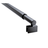 90x200cm Glass Shower Screen with Black F-Brackets and Round Pole V63-923451